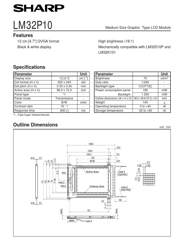 Features Medium Size Graphic Type LCD Module PDF Backlight