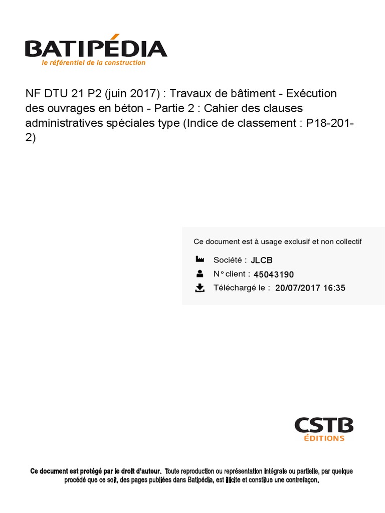 Norme Nf P 03 001 Dernière Version Pdf AIAZ | PDF | Code de la construction et de l'habitation | Droit immobilier
