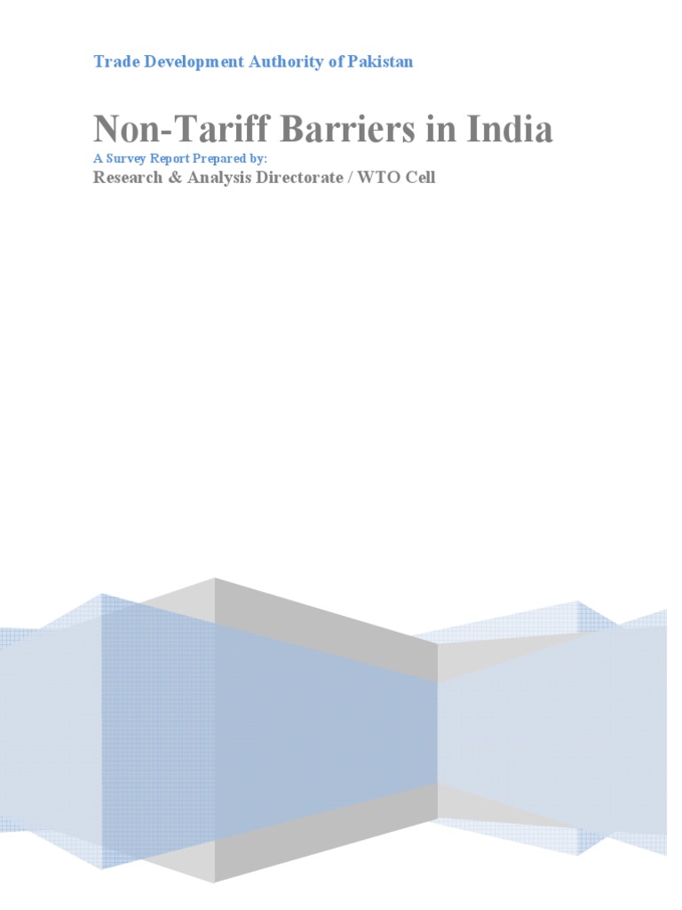 Non-Tariff Barriers in India | PDF | Non Tariff Barriers To Trade ...