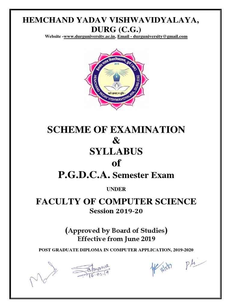 PGDCA Syllabus and Exam Scheme 2019-20 | PDF | Relational Model ...