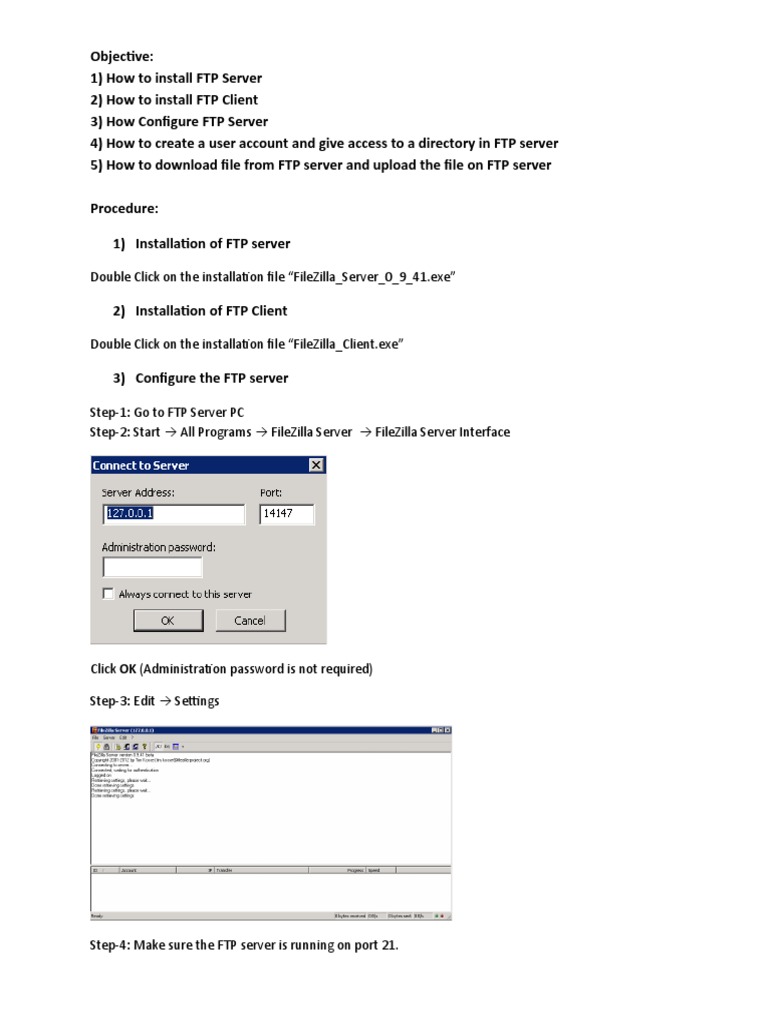 LAB 02 - Installation of FTP Server | PDF | Computers