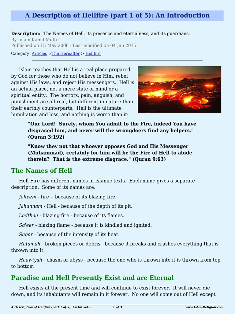 What Are The Names Of Hell And Hellfire In Islam? – AAMGV