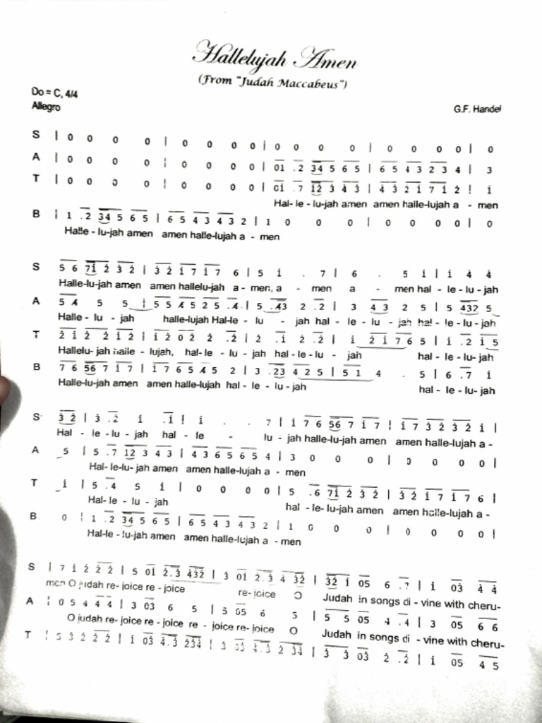 Hallelujah Amen Judas Maccabaeus Partition Pdf