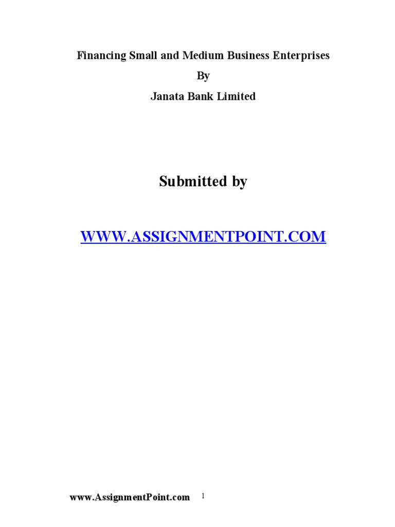 Financing Small and Medium Business Enterprises by Janata Bank LTD ...