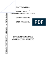 2020 Matematika Nyílt Emelt PRÉ Megoldókulcs 2020 - 02 - 15 PDF