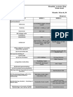 Monthly Activity Plan (MAP) for March 2020