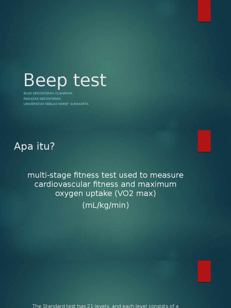 Beep Test: Blok Kedokteran Olahraga Fakultas Kedokteran Universitas ...