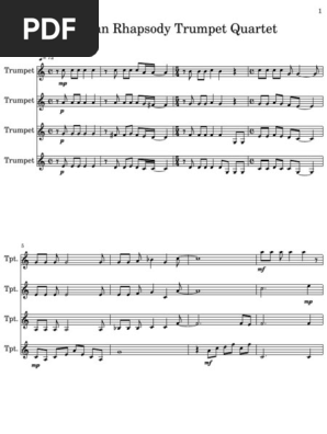 Bohemian Rhapsody Trumpet Quartet Pdf