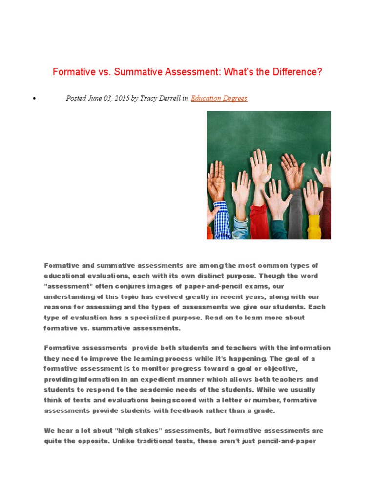 Formative and Summative Mathematics Assessment | PDF | Educational ...