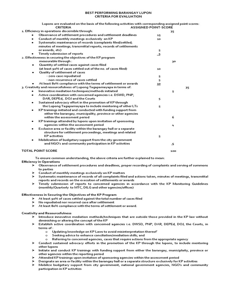 Evaluating Barangay Lupon Performance | PDF | Mediation | Complaint