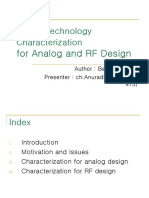 CMOS Technology Characterization: For Analog and RF Design