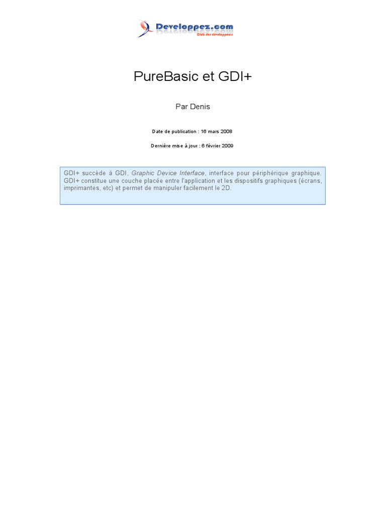 GDI+ avec PureBasic : Guide et Exemples | PDF | Windows Vista | Windows XP