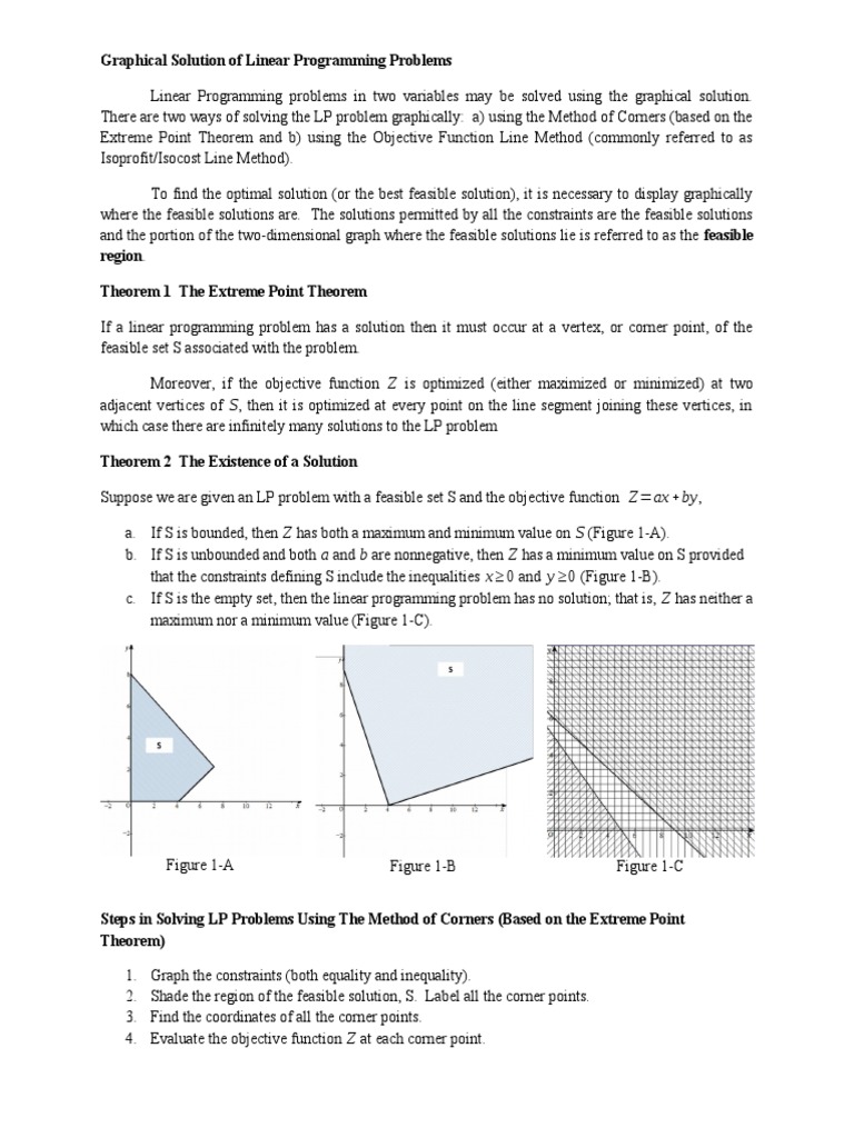 Steps in the Corner Point Method | PDF | Linear Programming ...