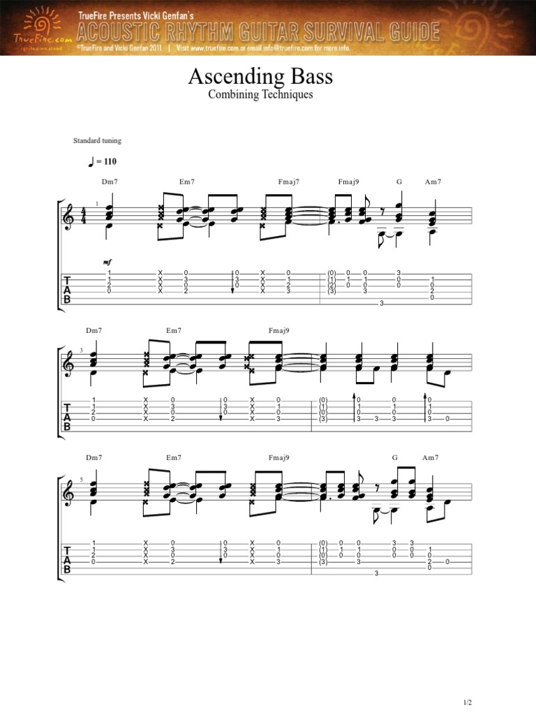 Ascending Bass: Combining Techniques | PDF | Guitars | Musical Instruments