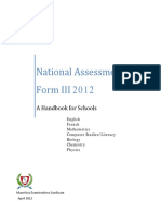 National Assessment Form III PDF