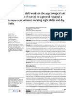 The Impact of Shift Work On The Psychological and