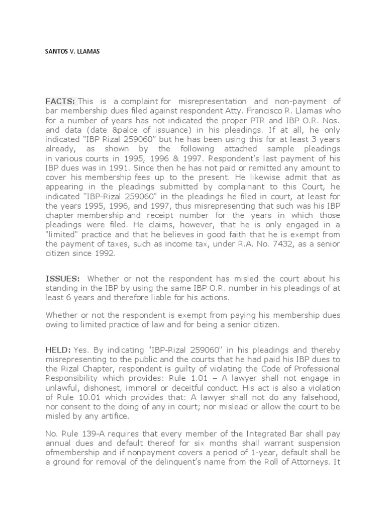 FACTS This Is A Complaint For Misrepresentation and NonPayment of