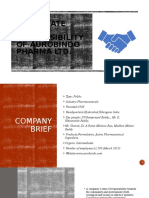 Corporate Social Responsibility of Aurobindo Pharma LTD.: Submitted By: Kunal Saini