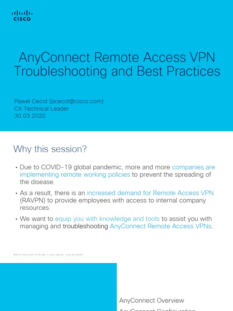 Anyconnect Remote Access VPN Troubleshooting and Best Practices 2020 v1 |  PDF | Transport Layer Security | Radius