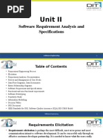 Unit II: Software Requirement Analysis and Specifications