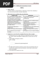 UNIT V-Multithreaded Programming (23 Marks) Part-A 1. Define A Thread?