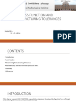 Loss Function and Manufacturing Tolerances: Guided By: - Dr. S. G. Jadhav Presented By:-Avinash R. Yewale (192110019)