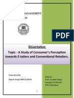 Dissertation Topic - A Study of Consumer's Perception Towards E-Tailers and Conventional Retailers