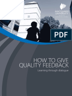 How To Give Quality Feedback: Learning Through Dialogue