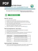 FCPS Continuity of Learning Plan, April 9, 2020