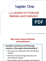 Chapter One: Introduction To Financial Markets and Institution