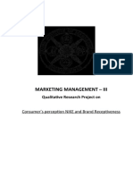 Marketing Management - Iii: Consumer's Perception NIKE and Brand Receptiveness
