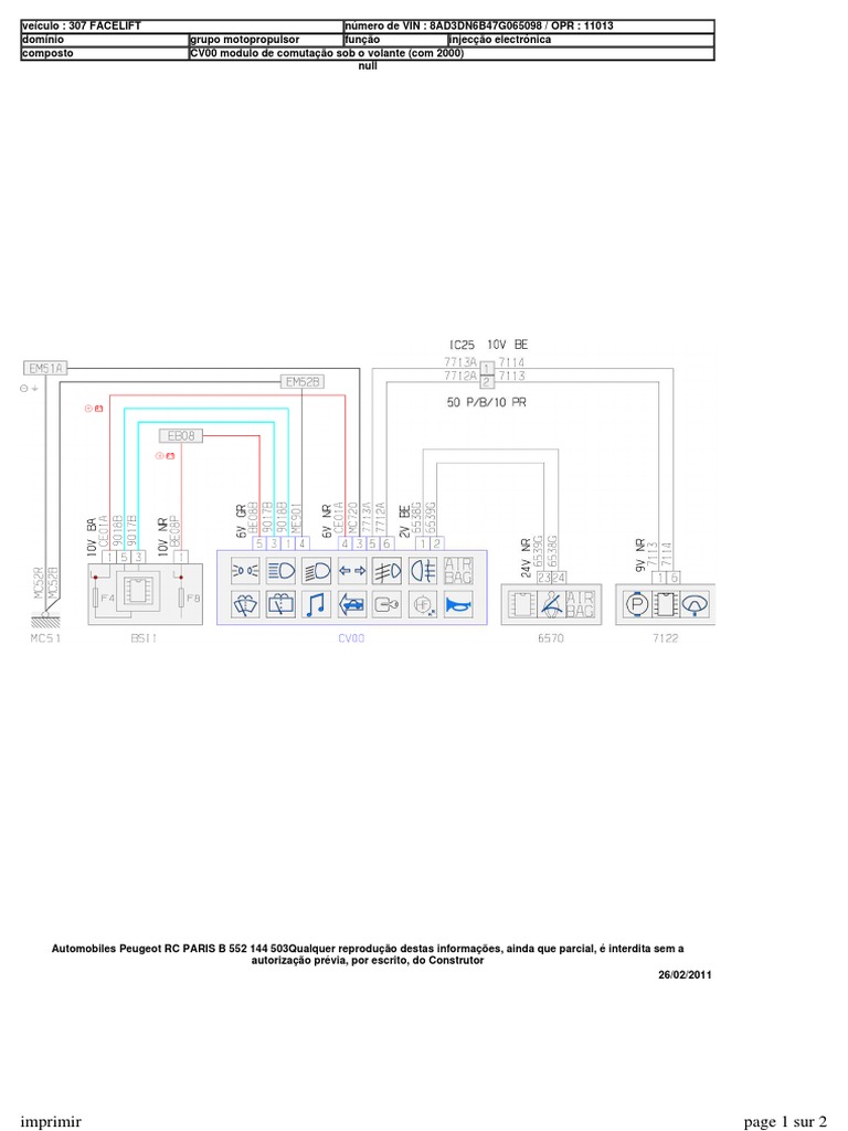 Esquema Com2000 Peugeot 307 16 16v 2007 PDF | PDF