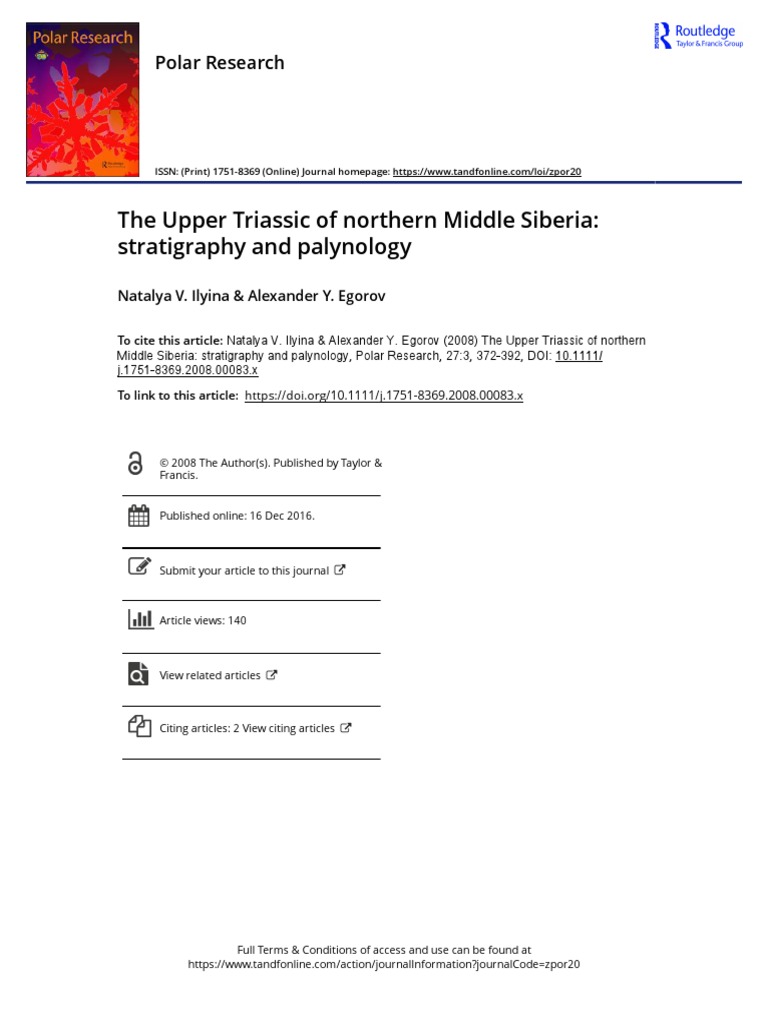 The Upper Triassic of Northern Middle Siberia Stratigraphy and ...