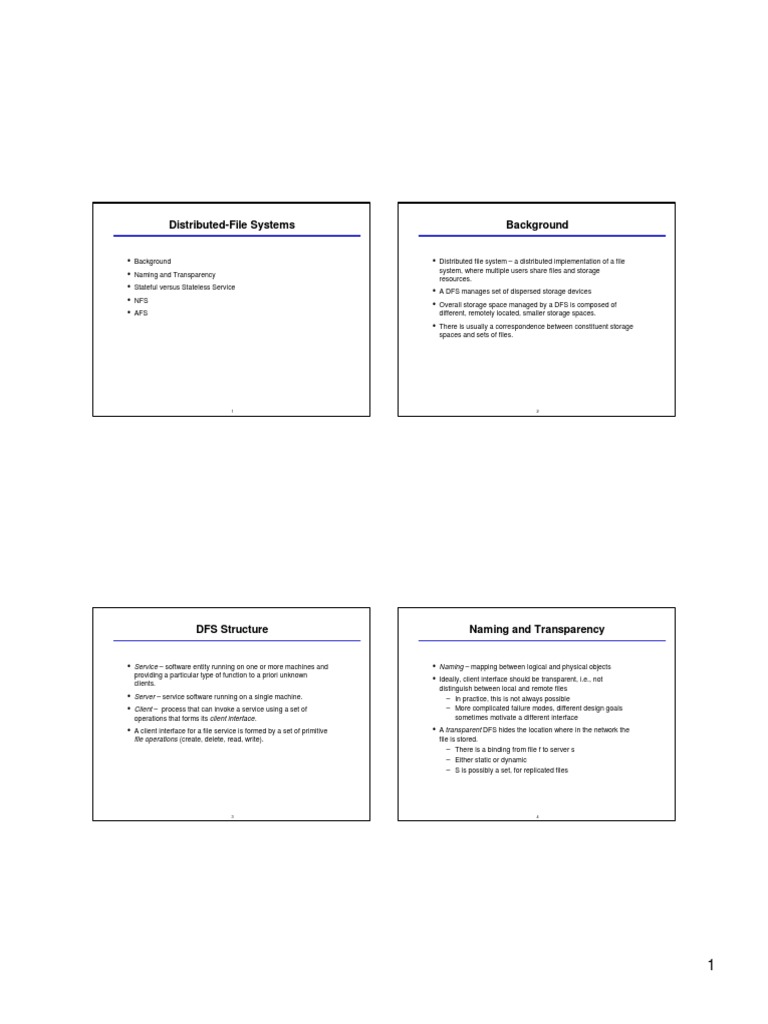 Overview of Distributed File Systems | PDF | Cache (Computing) | File ...