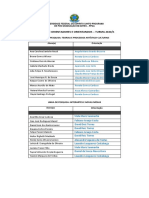 Relação de orientadores e orientandos do PPGA da UFES para a turma 2020/1 nas linhas de pesquisa Teorias e Processos Artístico-Culturais e Interartes e Novas Mídias