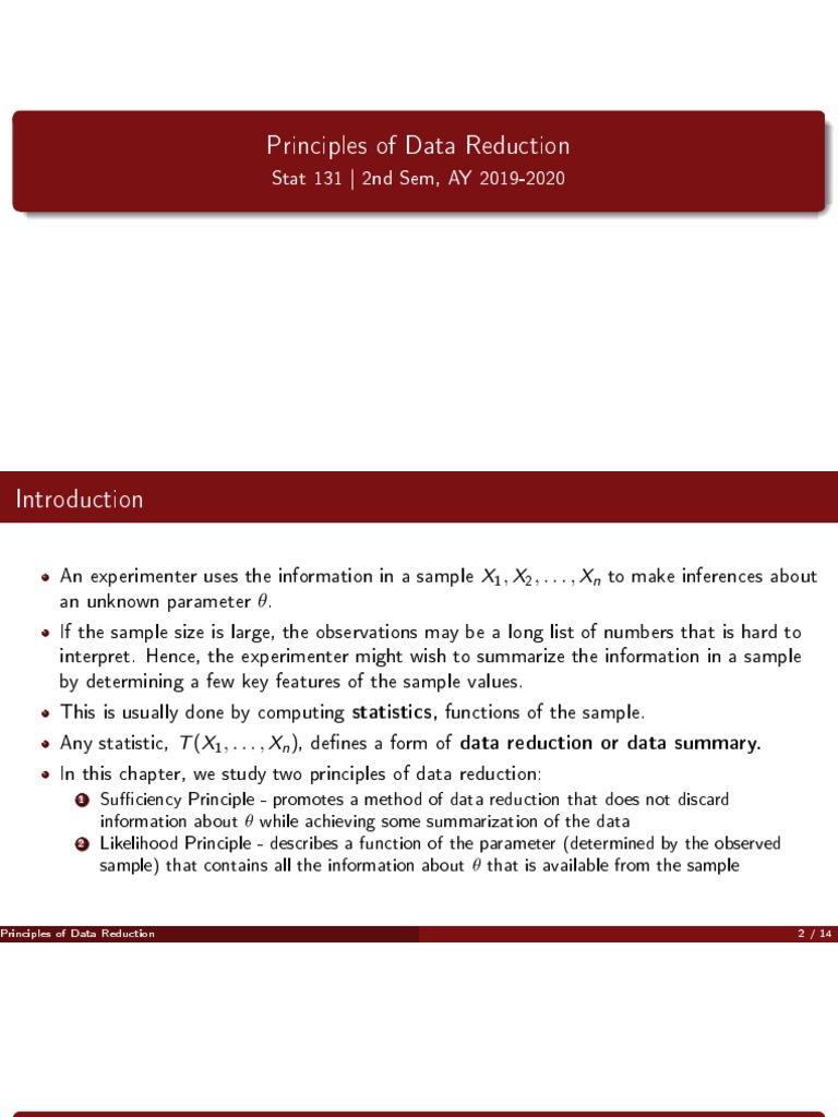 Data Reduction Principles Explained | PDF | Statistical Inference ...