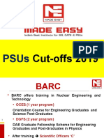 PSUs Cut Off - 2020 GATE - CS