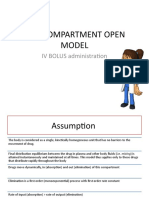 ONE COMPARTMENT OPEN MODEL IV Bolus Administration