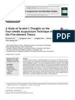 A Study of Sa-Ahm's Thoughts On The Four-Needle Acupuncture Technique With The Five-Element Theory
