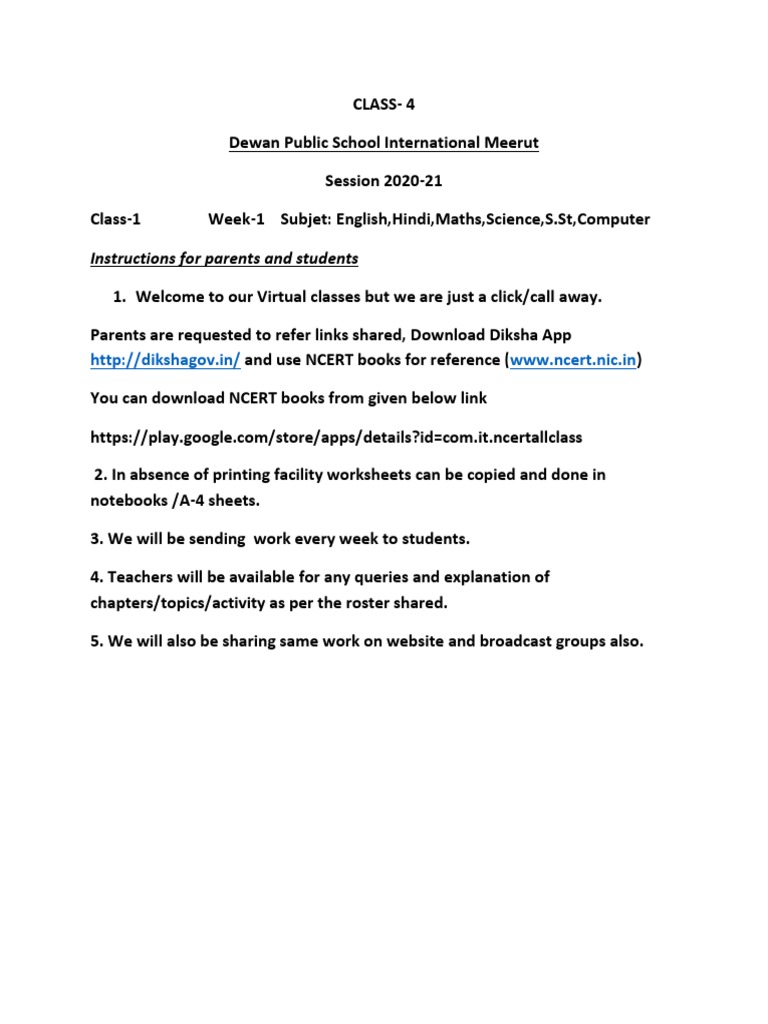 Class 4 Weekly Learning Plan 2020-21 | PDF | Computer Data Storage ...