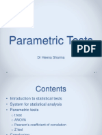 Parametric Tests: t Tests, ANOVA, Correlation