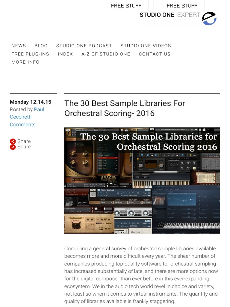 The 30 Best Sample Libraries For Orchestral Scoring 2016 Studio One