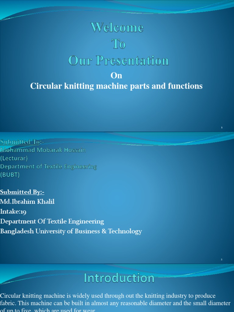 On Circular Knitting Machine Parts and Functions Download Free PDF Knitting Machines