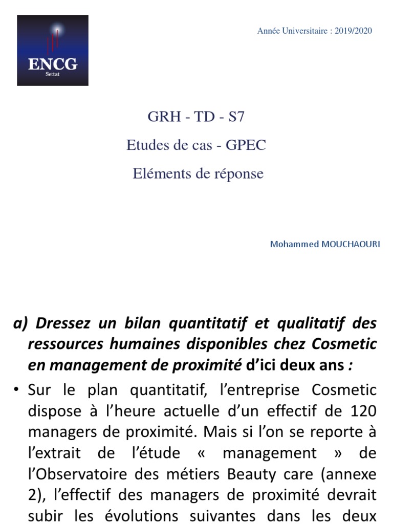 étude De Cas Grh Avec Corrigé Pdf Gratuit Etude de cas-GRH-S7-GPEC-Corrige PDF | PDF | Recrutement | Gestion des  ressources humaines