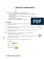 Experiment 2: Analysis of Carbohydrates: Learning Objectives