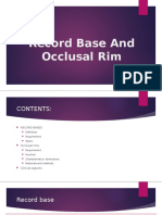 Record Base and Occlusal Rim