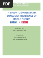 A Study To Understand Consumer Preference of Mobile Phones: NAME: Vibhor Rathi Class: B. Com (Honors) 3 Year