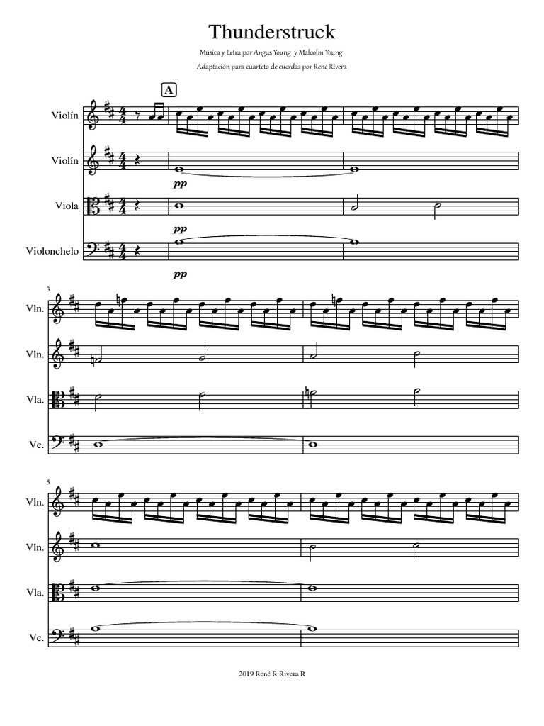 ACDC - Thunderstruck-Partitura - y - Partes PDF | PDF | Entertainment ...