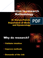 Introduction To Research Methodology: DR Horace Fletcher Department of Obstetrics and Gynaecology