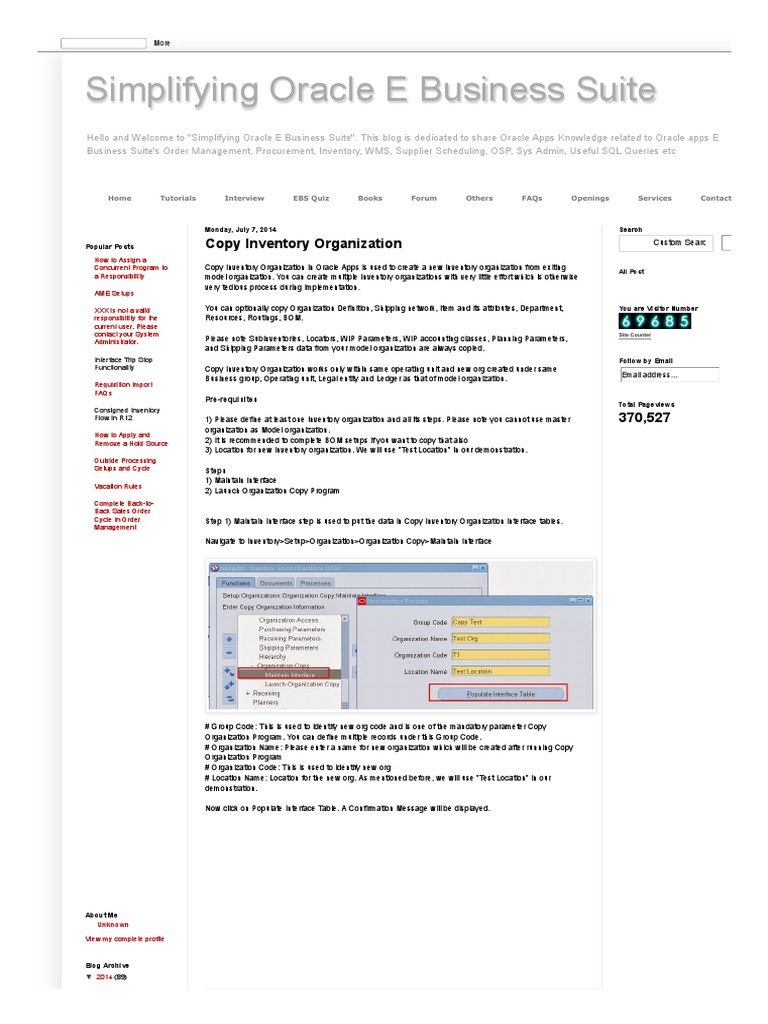 (INV0006) Copy Inventory Organization - Simplifying Oracle E Business ...